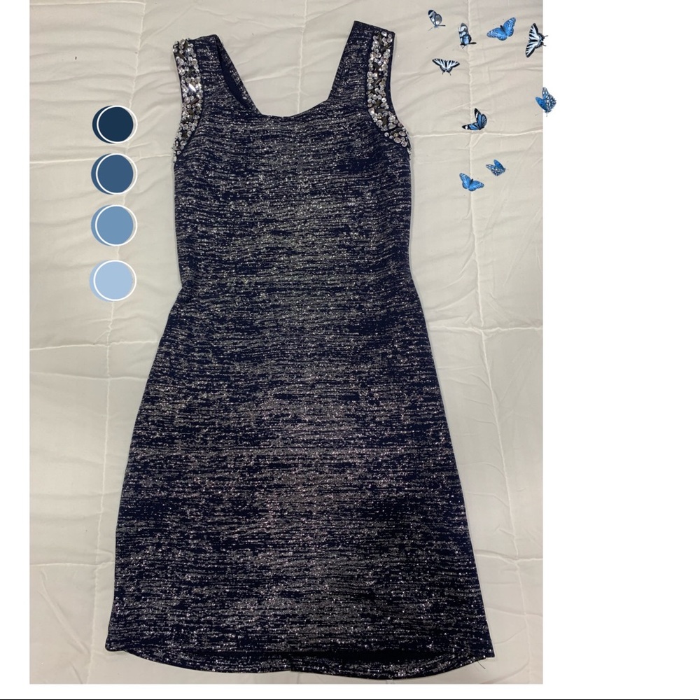 Mini Navy Blue Sparkle Dress 💙🖤